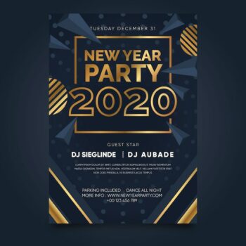 Free Vector | Abstract new year 2020 party poster template