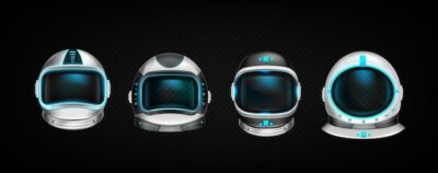 Free Vector | Astronaut helmets set