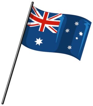 Free Vector | Australian flag with pole