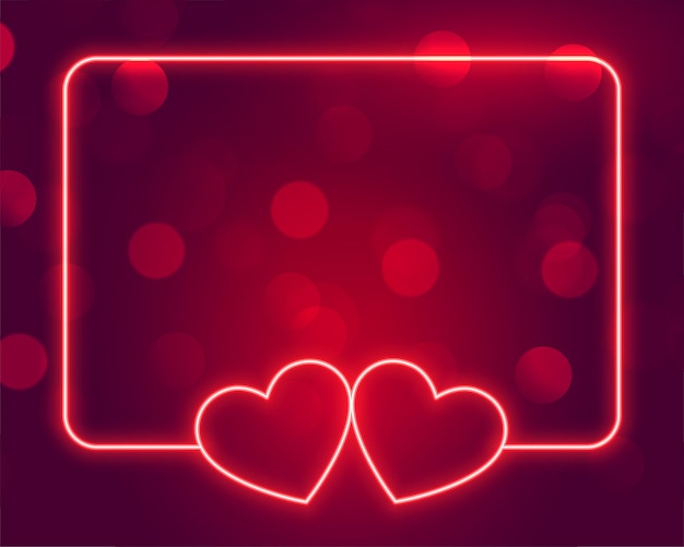 Free Vector | Beautiful neon hearts frame with text space