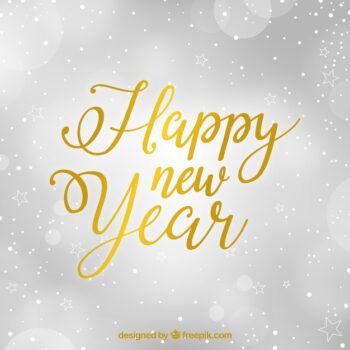 Free Vector | Beautiful new year lettering in vintage style