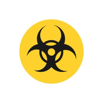 Free Vector | Biohazard yellow circle sign graphic illustration