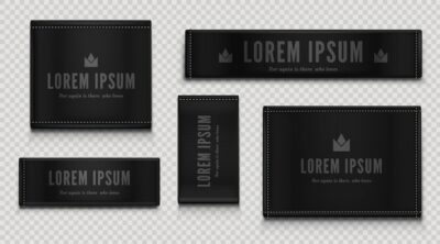 Free Vector | Black cloth labels for premium apparel, brand tags