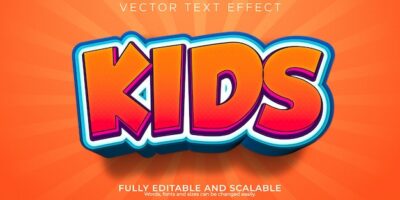 Free Vector | Cartoon text effect editable comic and child text style
