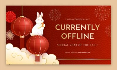 Free Vector | Chinese new year celebration twitch background