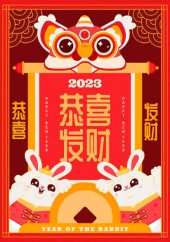 Free Vector | Chinese new year celebration vertical poster template