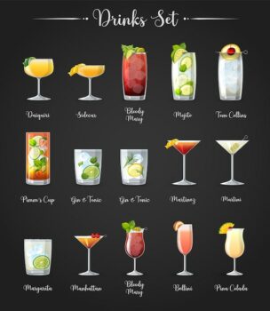 Free Vector | Cocktail menu poster design