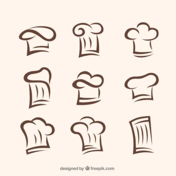 Free Vector | Collection of hand-drawn chef caps
