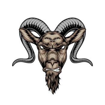 Free Vector | Colorful angry horned goat head