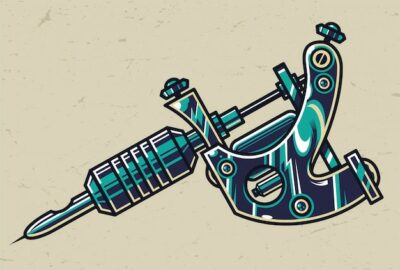 Free Vector | Colorful tattoo machine concept