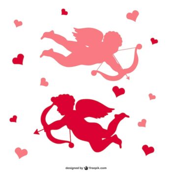 Free Vector | Cupid silhouettes