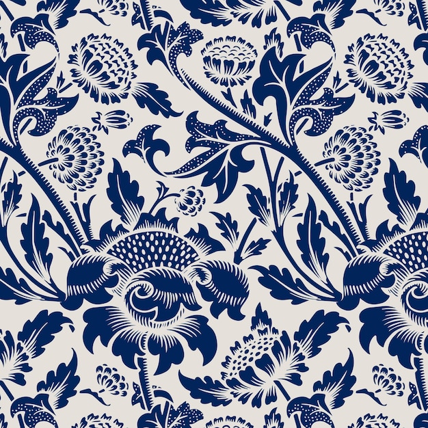 Free Vector | Decorative vintage flower seamless pattern background
