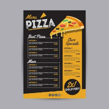 Free Vector | Delicious pizza menu template