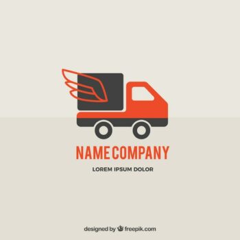 Free Vector | Delivery logo template with truck