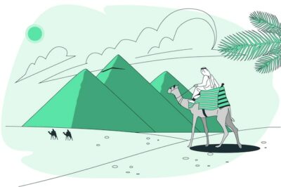 Free Vector | Desert pyramid concept illustration
