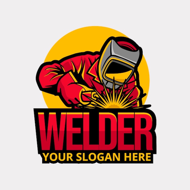 Free Vector | Detailed welder logo template