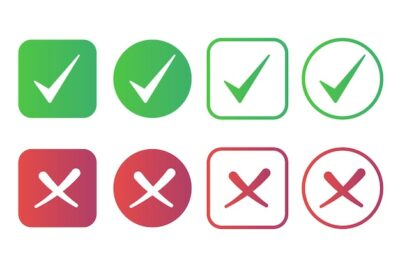 Free Vector | Different types of check marks and crosses