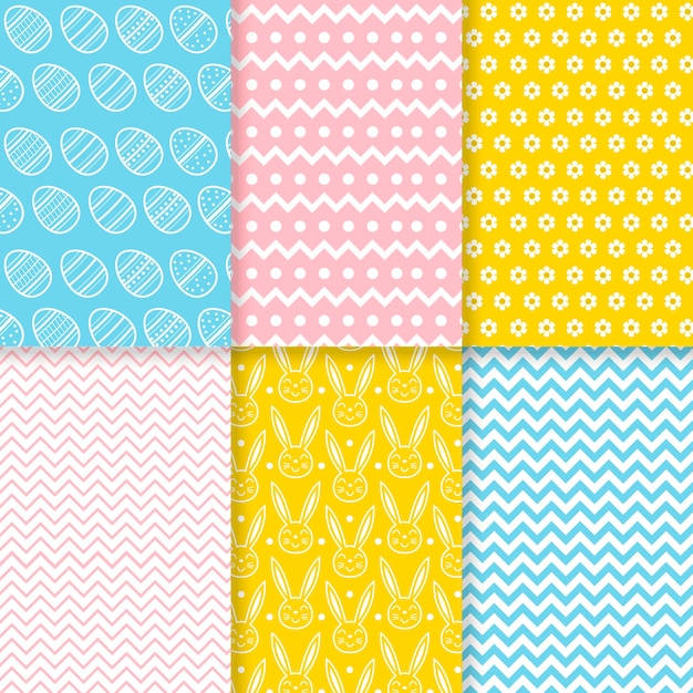 Free Vector | Easter day pattern collection in flat design