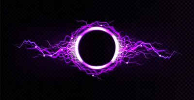 Free Vector | Electric lightning circle with purple glow effect