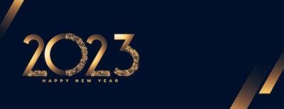 Free Vector | Elegant new year holiday banner with shiny 2023 lettering
