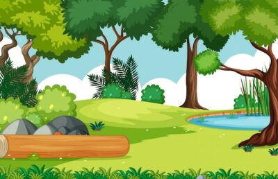 Free Vector | Empty background nature park scenery