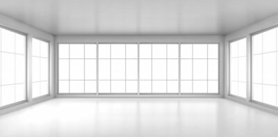Free Vector | Empty white room with large windows