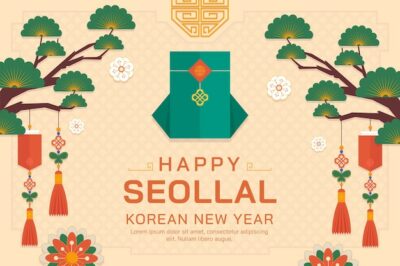 Free Vector | Flat background for seollal festival