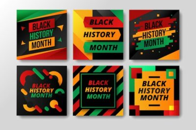 Free Vector | Flat black history month instagram posts
