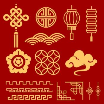 Free Vector | Flat chinese new year celebration ornaments collection