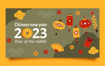 Free Vector | Flat chinese new year social media post template