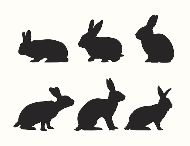 Free Vector | Flat design animal silhouette set