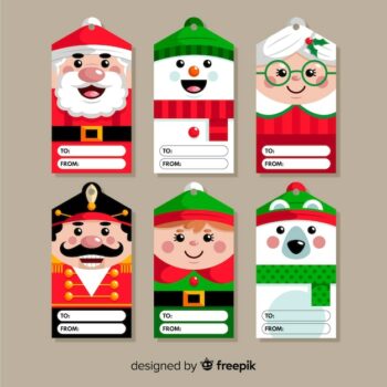 Free Vector | Flat design christmas label collection