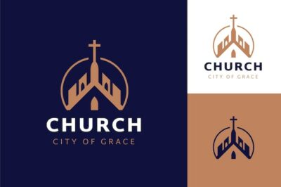 Free Vector | Flat design church logo template