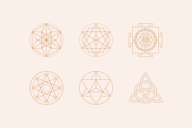 Free Vector | Flat design sacred geometry element collection