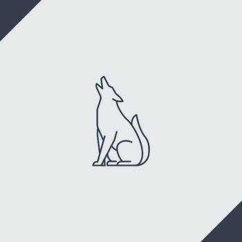 Free Vector | Flat design wolf outline illustration