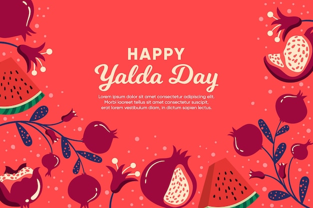 Free Vector | Flat design yalda background