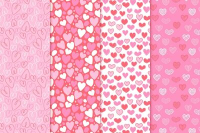 Free Vector | Flat heart pattern collection