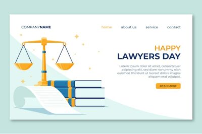 Free Vector | Flat lawyers day landing page template