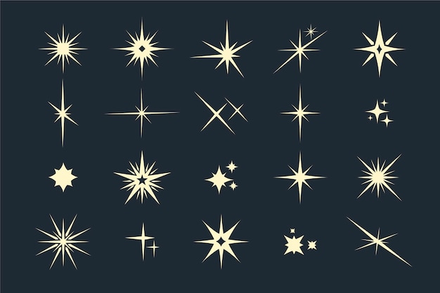 Free Vector | Flat sparkling star collection