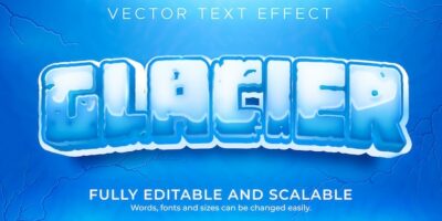 Free Vector | Glacier editable text effect, ice and frozen text style