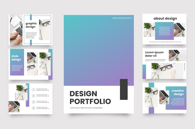 Free Vector | Gradient interview portfolio template