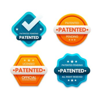 Free Vector | Gradient patented label collection
