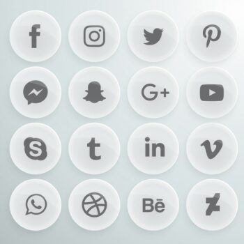 Free Vector | Gray round icons for social networks
