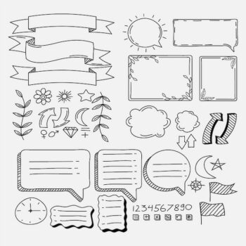 Free Vector | Hand drawn bullet journal elements copy space