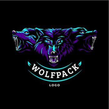 Free Vector | Hand drawn creative wolfpack logo template
