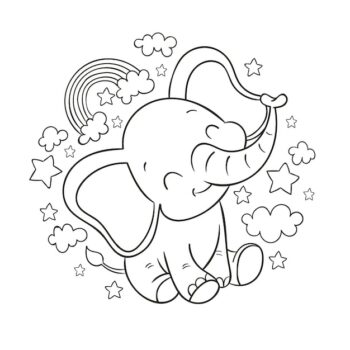 Free Vector | Hand drawn elephant outline illustration