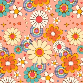 Free Vector | Hand drawn groovy psychedelic pattern