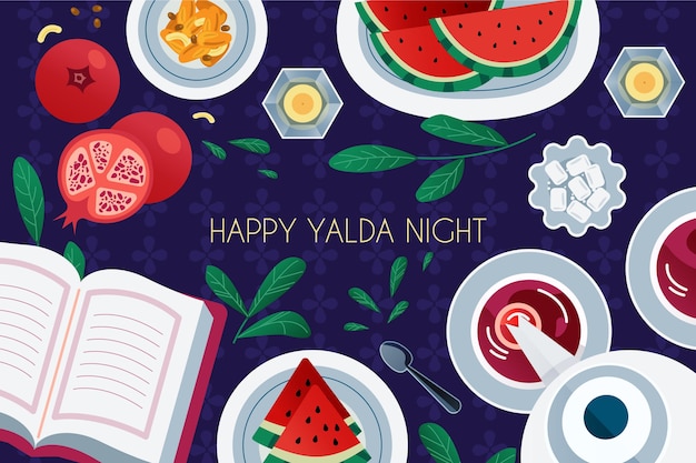 Free Vector | Hand drawn yalda background