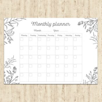 Free Vector | Hand painted monthly planner