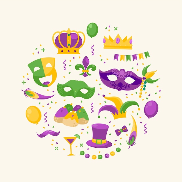 Free Vector | Happy carnival elements